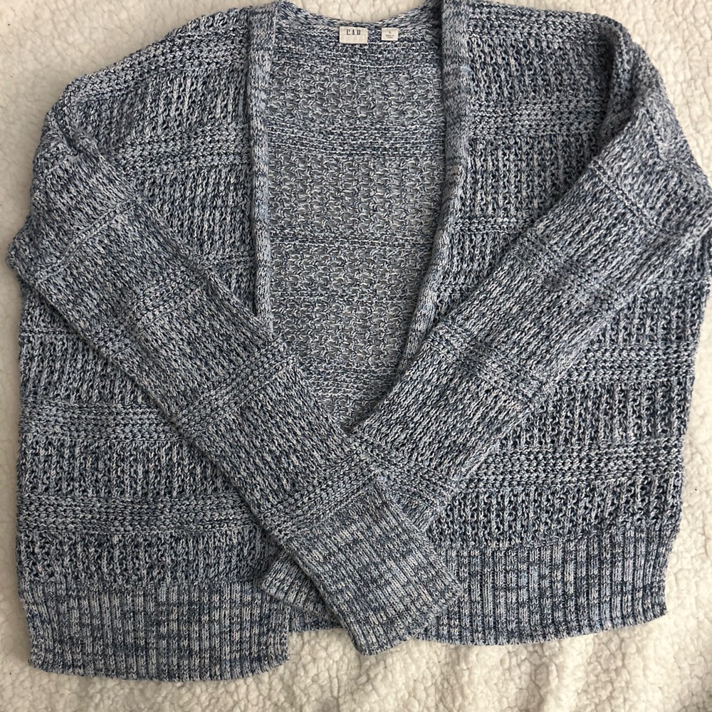 Gap M cardi blue marl knit